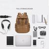 Li Shen Men's Retro Business Canvas Laptop Backpack