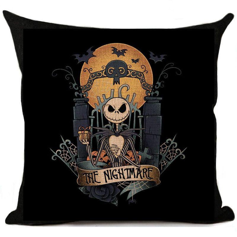Nightmare Before Christmas Baumwolle Leinen Wurfkissenbezug Sofakissenbezug Heimdeko