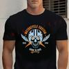 Retro Skull Motorcycle Custom DesignBlack Cotton T-Shirt New  Casual O-neck Short Sleeve Top Tees