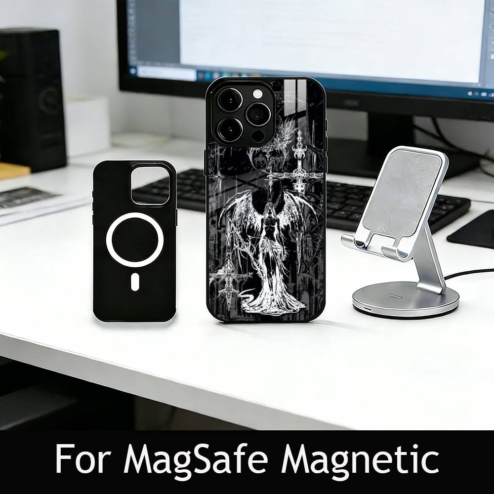 G-Gothic Cyber Sigil Phone Case For iPhone17,16,15,14,13,12,11 Plus,Pro Magnetic with Magsafe Wireless Charging