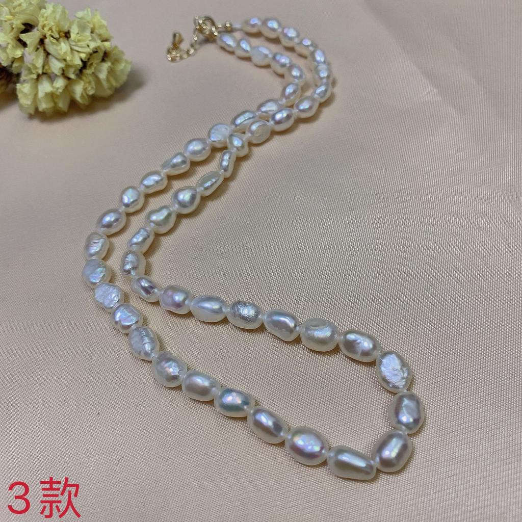 Barocke natürliche kleine Reiskorn Süßwasserperlenkette weiblich Nischenmarke speziell geformte unregelmäßige Perle Schlüsselbeinkette weiblich