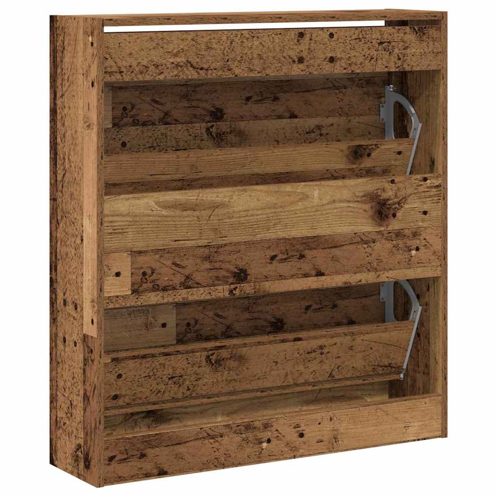 Shoe Cabinet with Shelf Rustic Wood Look 80 x 21 x 87.5 cm Engineered Wood