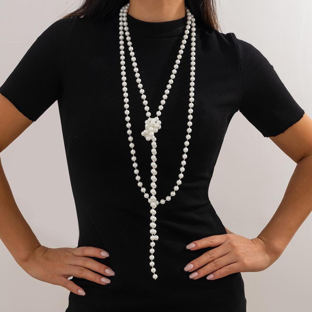 Europeiskt & Amerikanskt Pärlhalsband Set - Fransk Staplingsstil