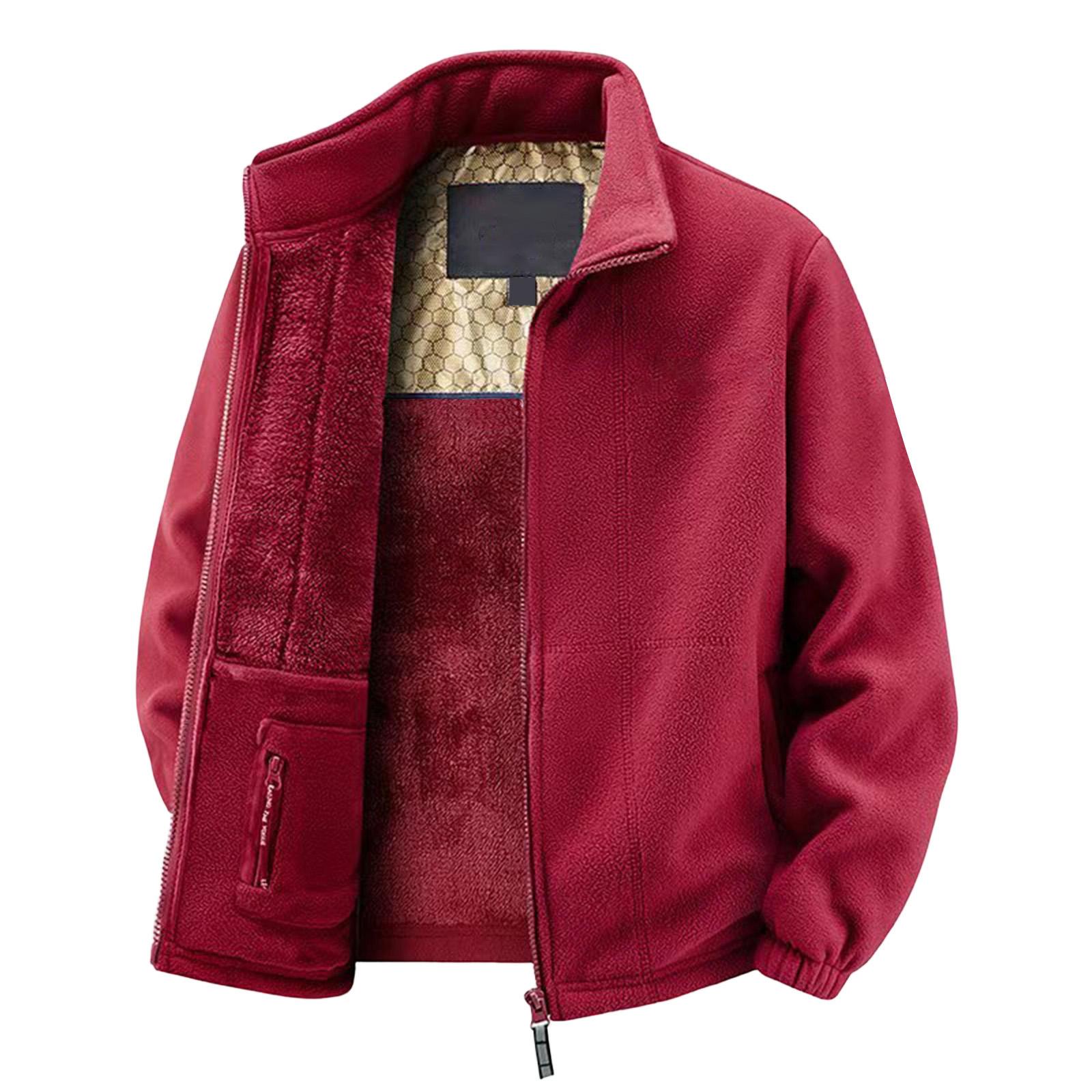 

Unisex Heated Pocket Jacket Unisex Casual Warm Long-Sleeve Outerwear XL червоний