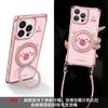 Applicable to 17promax iPhone case 15 four-corner lanyard iphone16 crossbody 14 cat rotating bracket 13