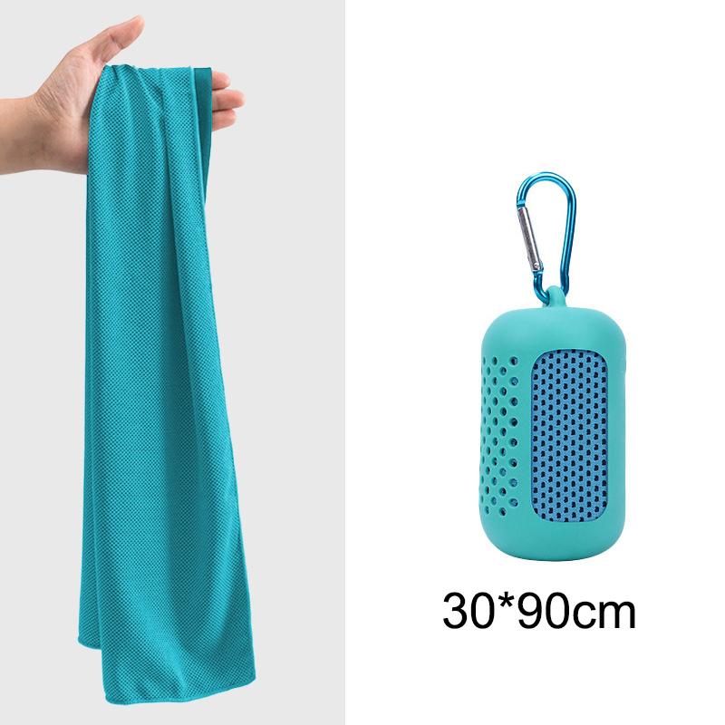 Cooling Towel Breathable Ice Feel Quick Dry Fabric with Silicone Case for Music Festival Outdoor Party Sports