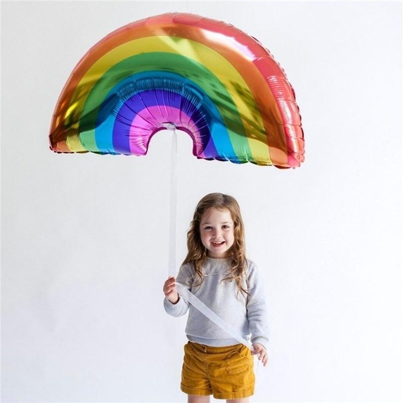 Rainbow balloon rainbow unicorn helium foil balloons baby shower kids birthday party home decor Wholesale