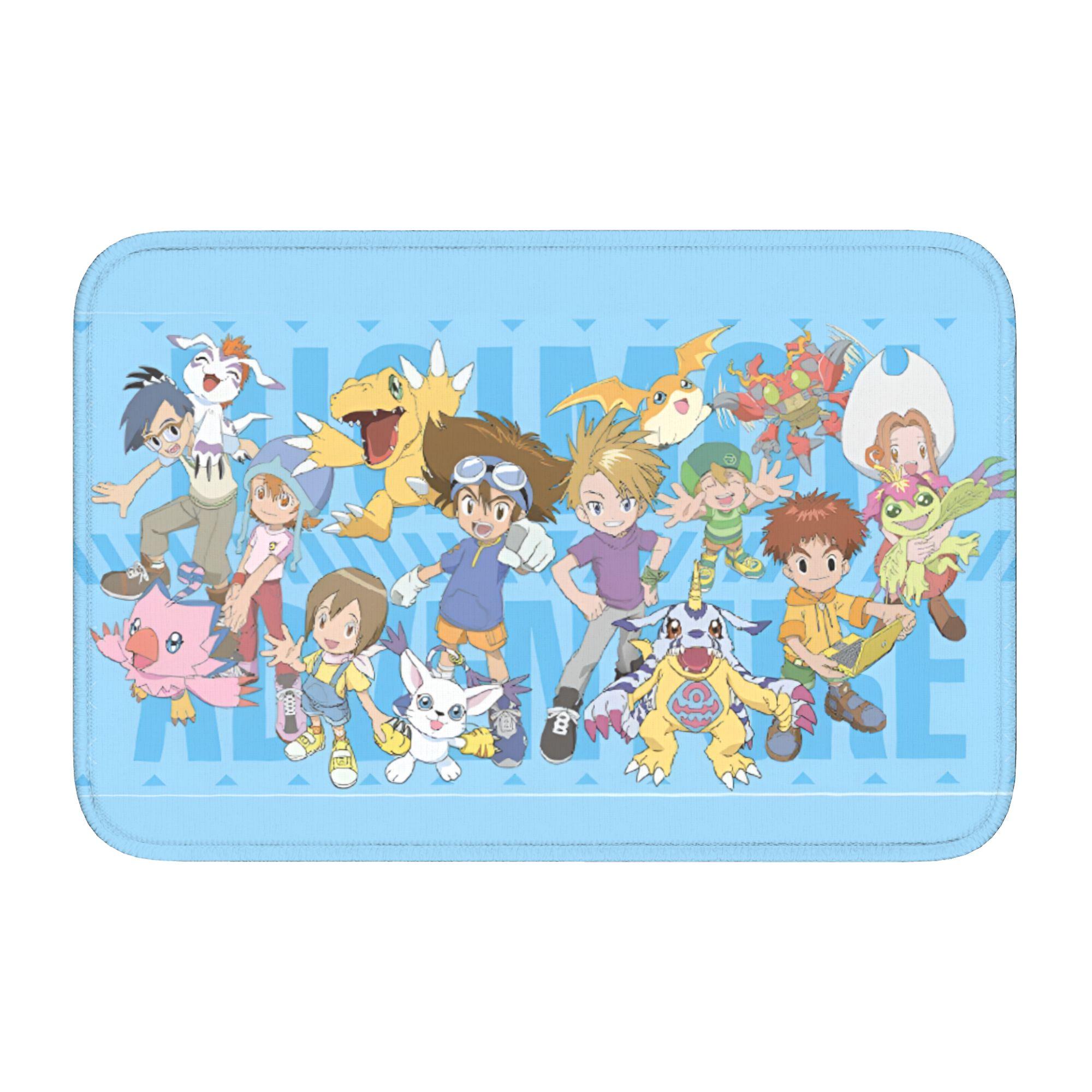 

Digimones Adventure Anime Front Door Floor Entrance Welcome Mat Outdoor Kitchen Doormat Toilet Living Room Carpet Rug Footpad 60cm x 90cm