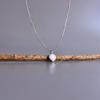Natural Moonstone Elegant Necklace Sterling Silver Cushion-shaped Layering Necklace for Women Square Crystals Office Wear Simple Jewelry