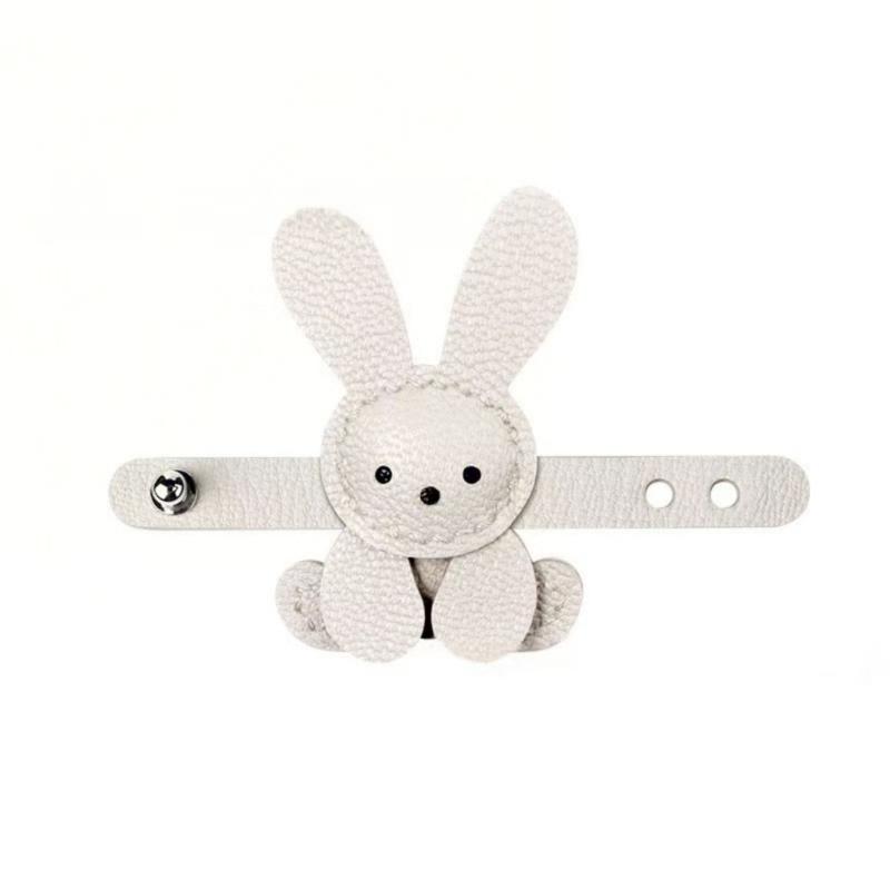 Rabbit Keychain Bunnies Shaped Keychain Keyring Leather Animal Ornament Key Holder Charm Rabbit Bag Charm for Handbag белый
