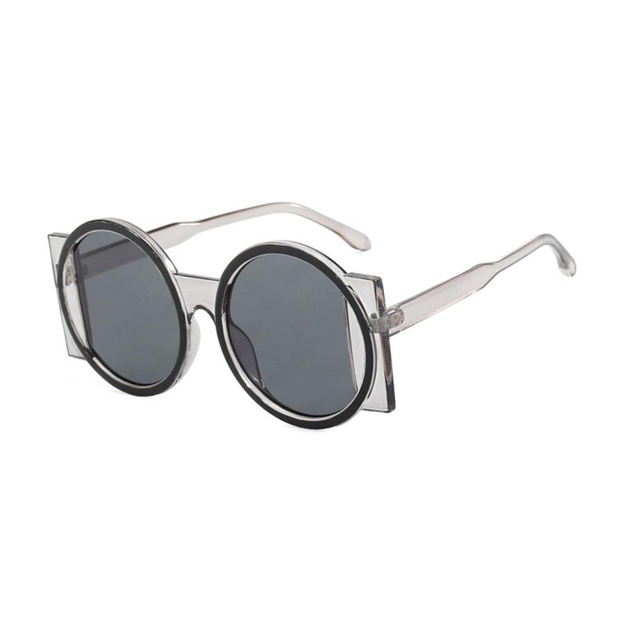 FEYE Runde Zweifarbige Sonnenbrille für Herren und Damen Retro Modebrille Outdoor Hip-Hop Reise Strand Dekorative Brille