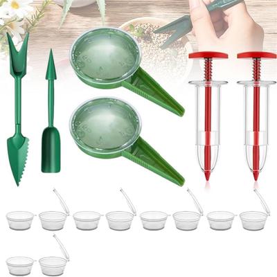 2024 Mini Spargiseme Manuale Piantatrice da Giardino Strumento Semina Dosatore di Semi Trapiantatore per Piantine e Compattatore Set per Semi Piccoli