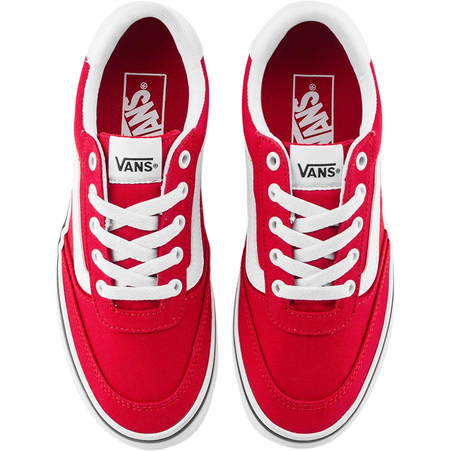 Vans Brooklyn LS Comfortable Versatile Low-Top Canvas Shoes Women sneakers Red VN000EBSGH3