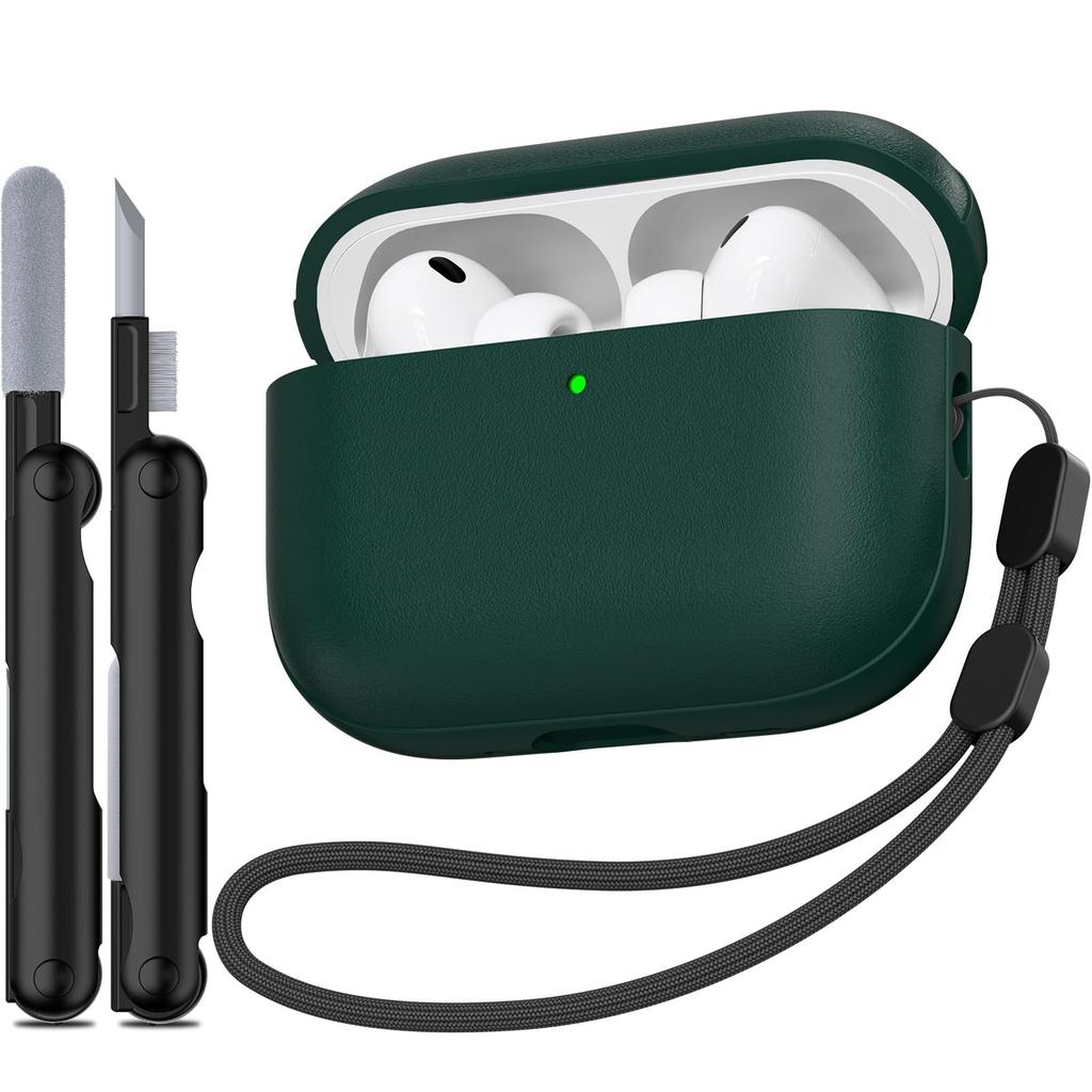 Soft TPU Case for Airpods Pro 3 New Leather Texture Protective Shockproof Case with Lanyard and Cleaning Kit For Airpods Pro 3