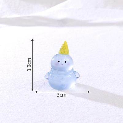 6 Stück Mikro-Landschaft niedlicher leuchtender Schneemann DIY Schnee Weihnachtslandschaft Dekoration Zubehör Auto-Mitnahme Mini-Schmuck