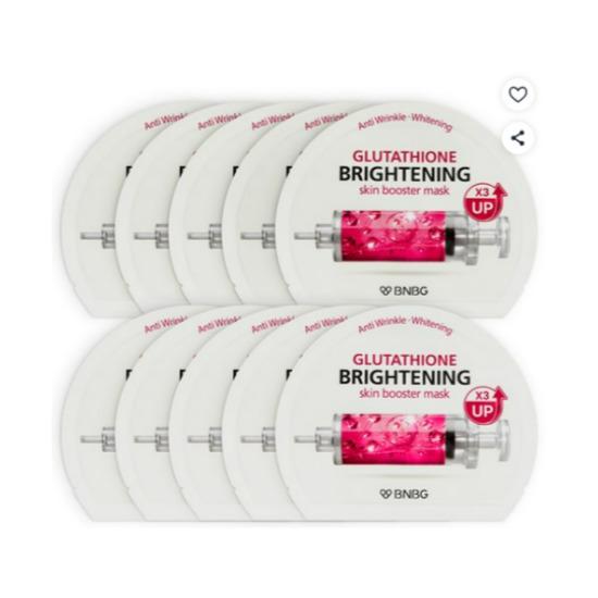 BNBG Skin Booster Glutathione Brightening Mask Tone-Up Radiance Care 10 Sheets