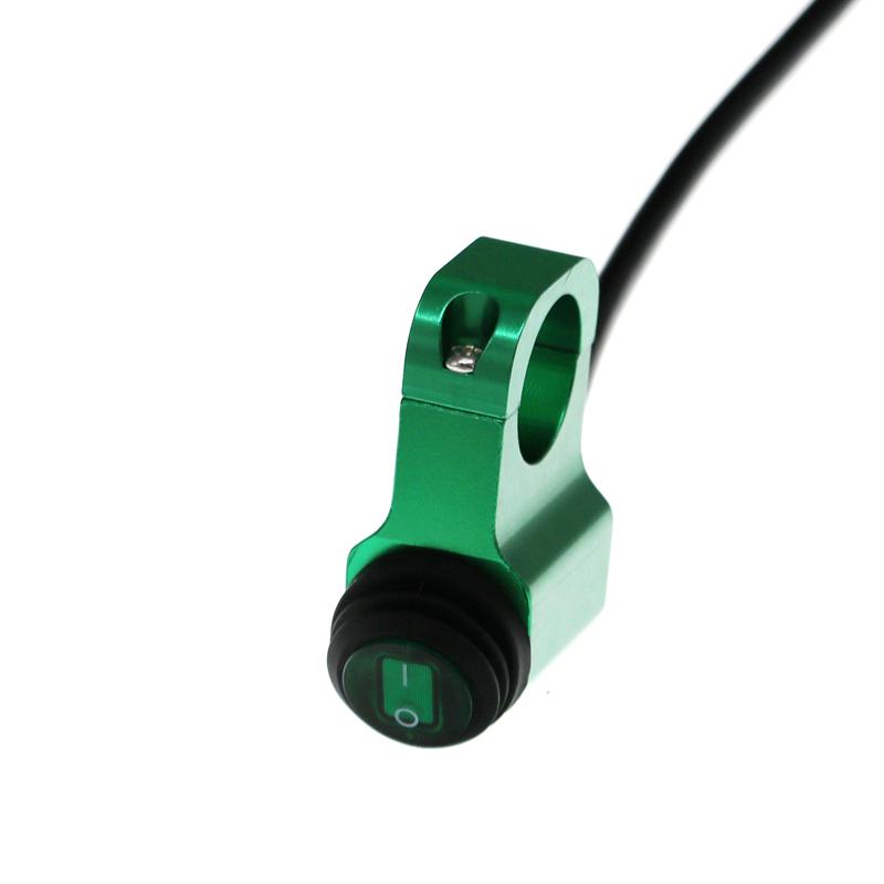 LMoDri 7/8" 22mm Motorcycle Aluminium Alloy Switches Waterproof Headlight Switch and 3 Wires with Red Led Light