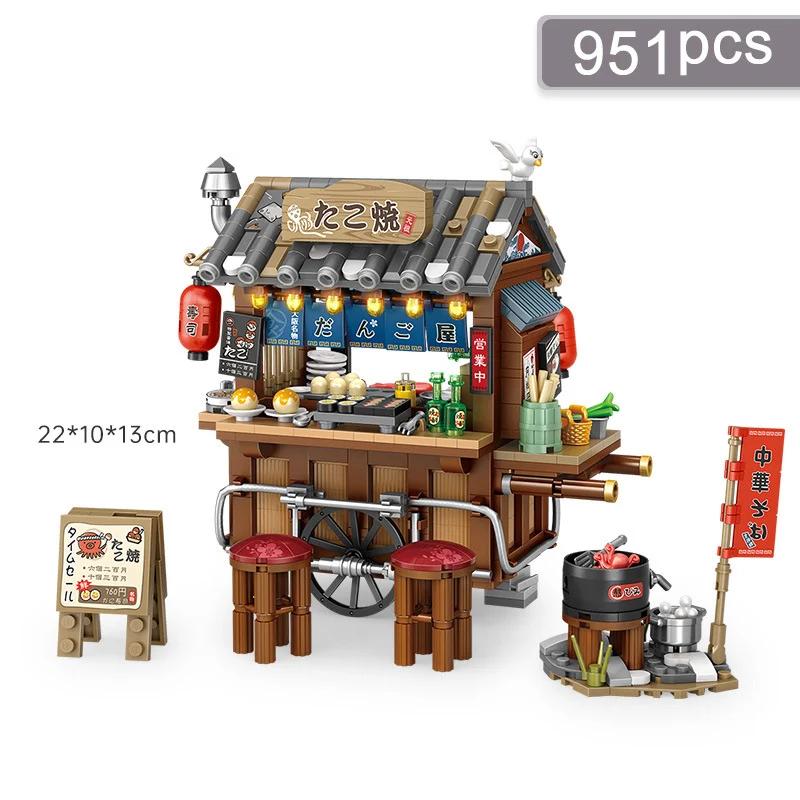 

Детская архитектурная модель Takoyaki, декорированные строительные блоки: Ночной рынок Розничный магазин Игрушка-головоломка