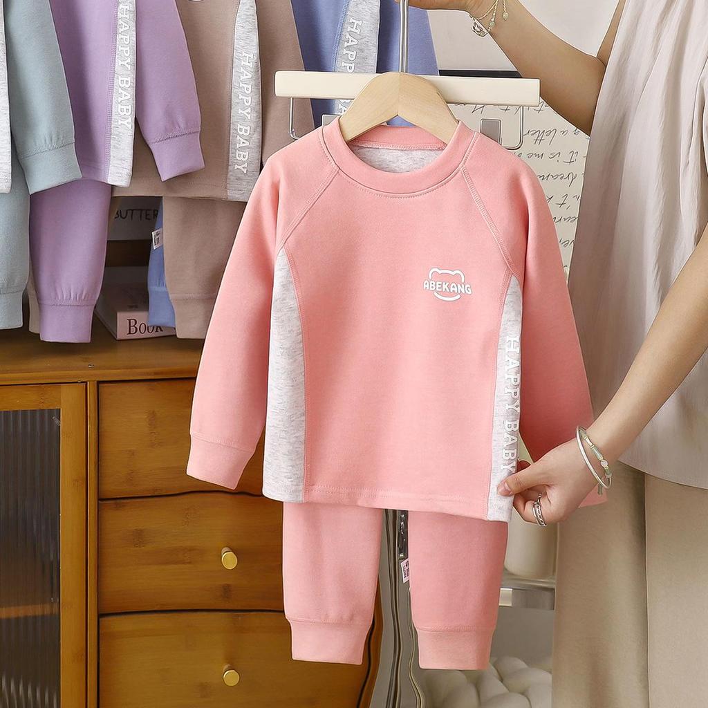 Kids' Warm Fleece Underwear Set - Thickened, Seamless Pajamas for Boys & Girls, Perfect for Autumn/Winter Home Wear