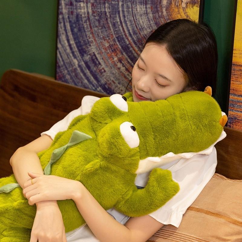 Plush Crocodile Pillow With Large Eyes And Short Plush For Girls Sleep Comfort