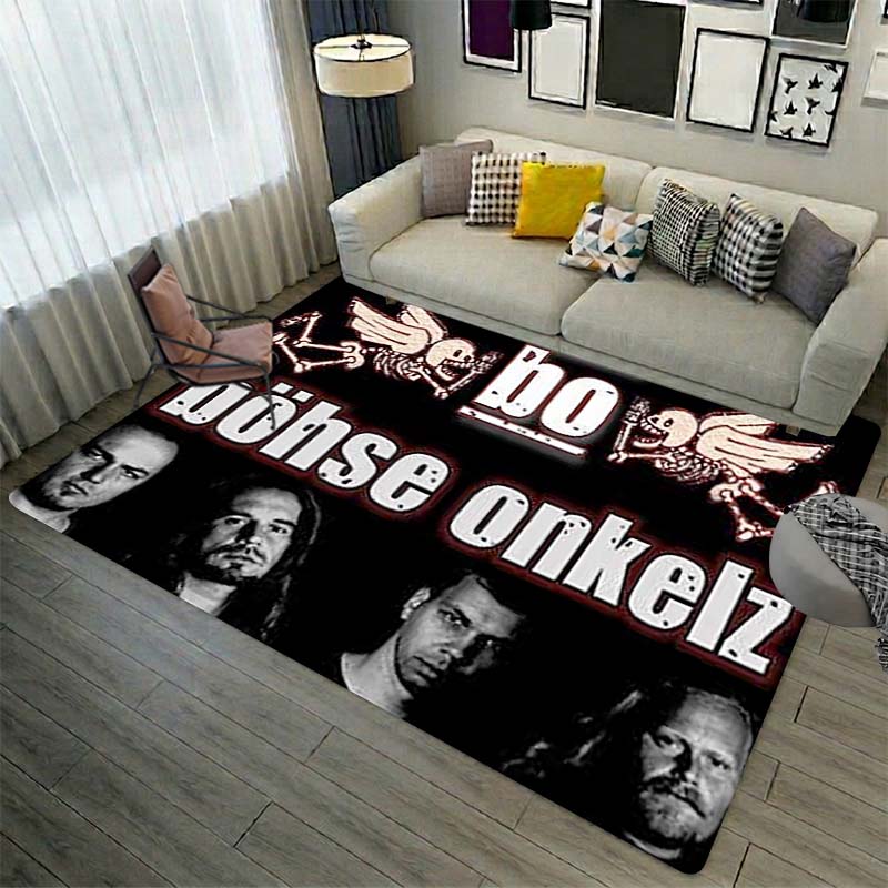 Böhse Onkelz German Rock Band Carpet, Retro Rug, Suitable for Living Room, Bedroom, and Bar.