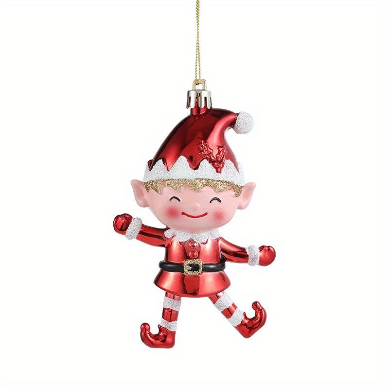 1Pc Christmas Ornaments Red White Sticky Powder Plastic Christmas Tree Pendant for Living Room Window Glass Door Christmas Tree Gift Box Decoration