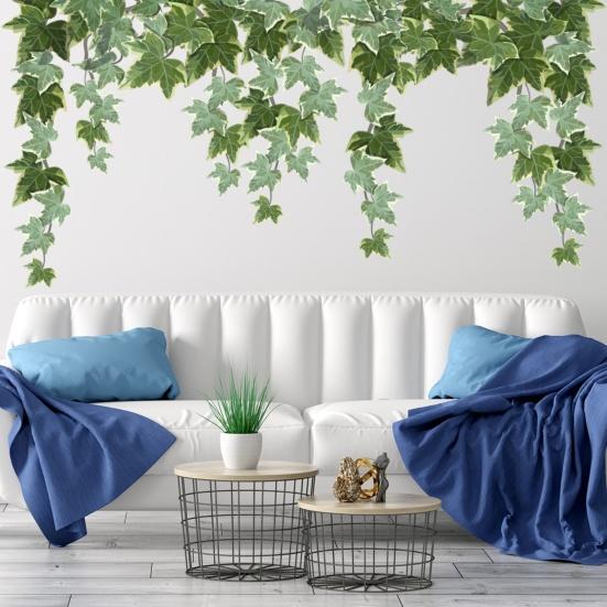 Wall Mural Decorative Painting Fine Craftsmanship PVC DIY Green Salix Leaf Wall Sticker for Home