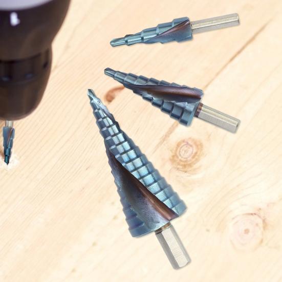 

Yousheng 3Pcs 4-32mm Bits Sharp Accurate Punching Triangular Handle HSS Spiral Flute Step Drill Bit Kit for Iron Plates