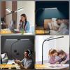 CANMEIJIA LED Desk Lamps for Home Office - Upgrade Dual Head Architect Task Lamp with Clamp & Adatper, 50 Lighting Modes Monitor Light Bar,