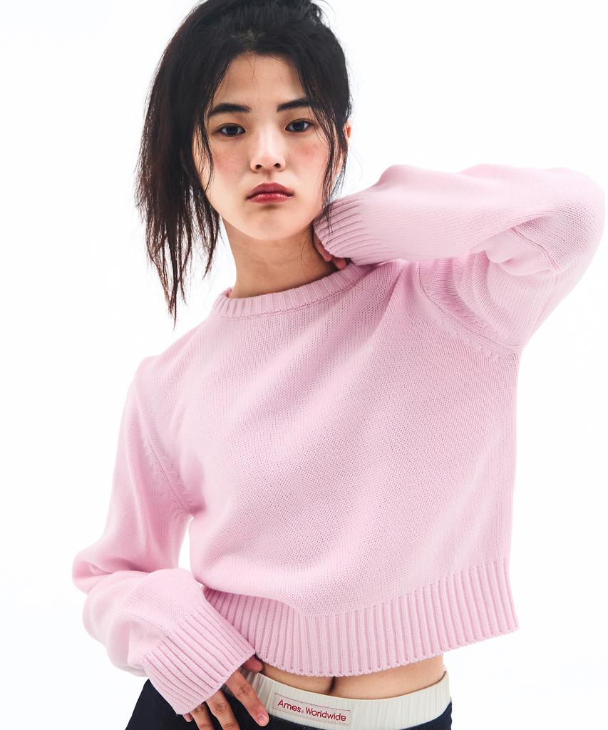 AMES-WORLDWIDE Basic Small Logo Knit Pink