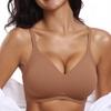 Plus Size Women Seamless Wireless Gathered Push Up Comfortable Everyday Bra