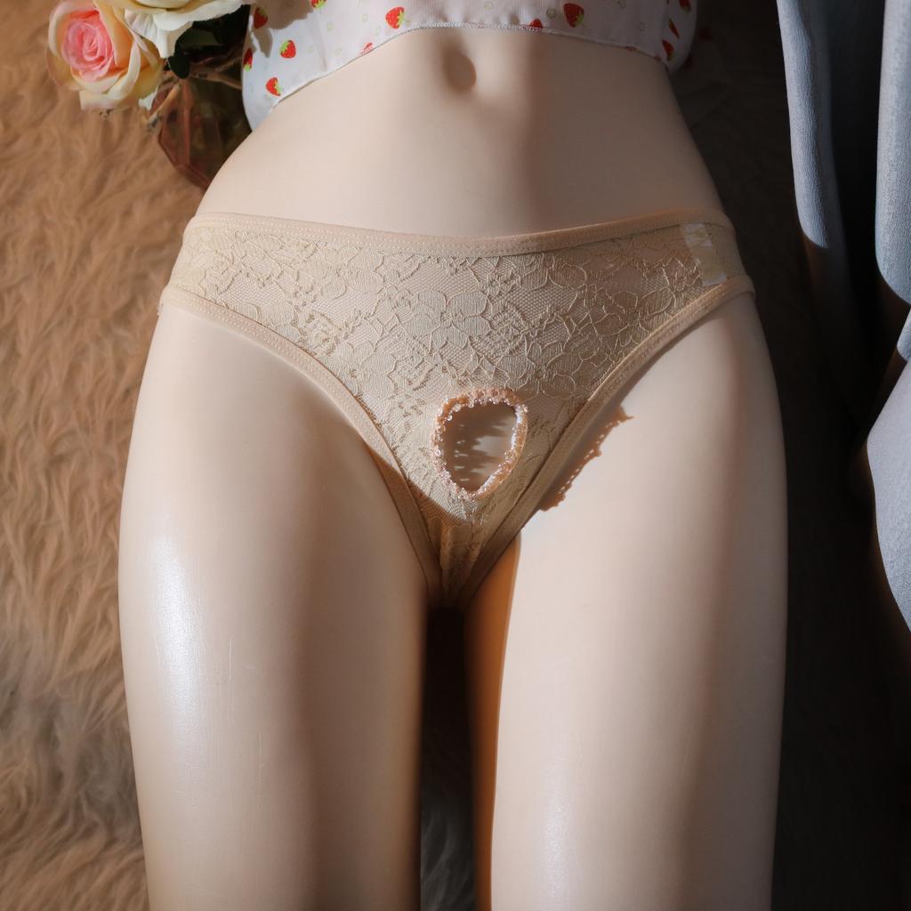 Blumen-Spitzen Schrittlose Sissy Dessous Höschen Schwule Männer Vorne Offen Penislöcher G-String Niedrige Taille T-Rücken String Durchsichtige Unterwäsche