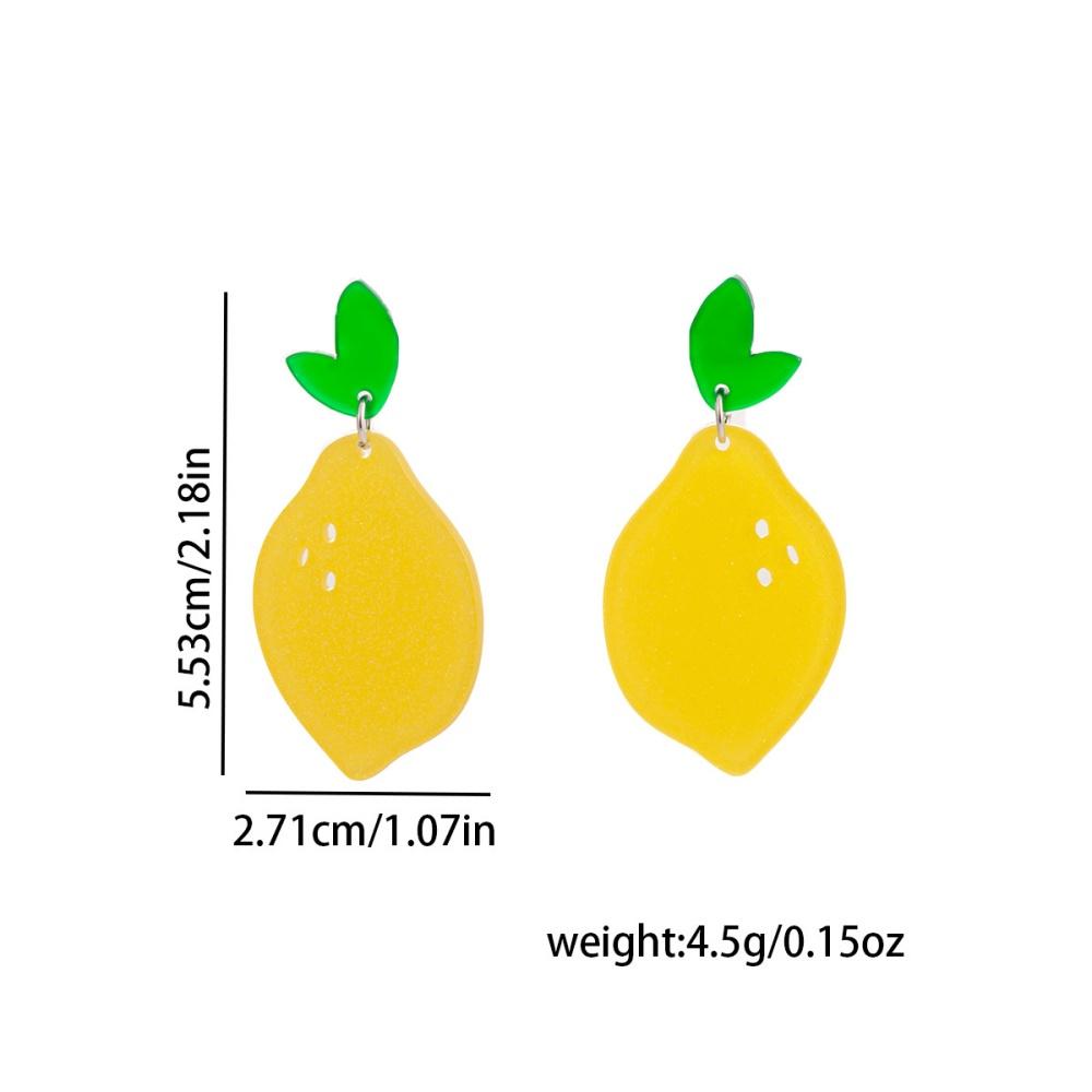 New Summer Acrylic Lemon Earrings with Vacation Style, Fresh Fruit Earrings, Fashionable and Cute Summer Earrings for Women