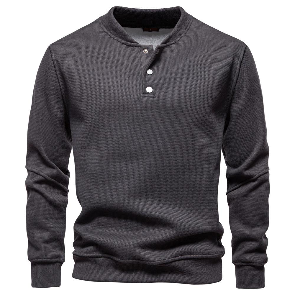 2026 New Autumn and Winter Simple Solid Color Fashionable Round Neck Sweatshirt for Men S