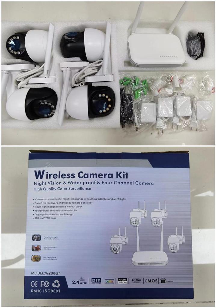 iCSee 4-Way WiFi NVR Surveillance Kit: Outdoor HD Bullet & Dome Cameras, Night Vision, Full-Color Monitoring