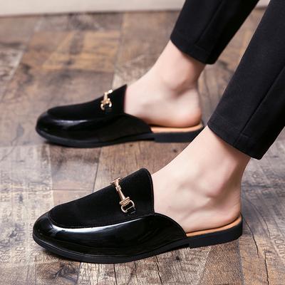 Módní trendy Letní polobotky Otevřená ústa Smějící se Kožené ležérní boty Mokasíny Pantofle Pánské nazouváky Ploché Kadeřnické sandály