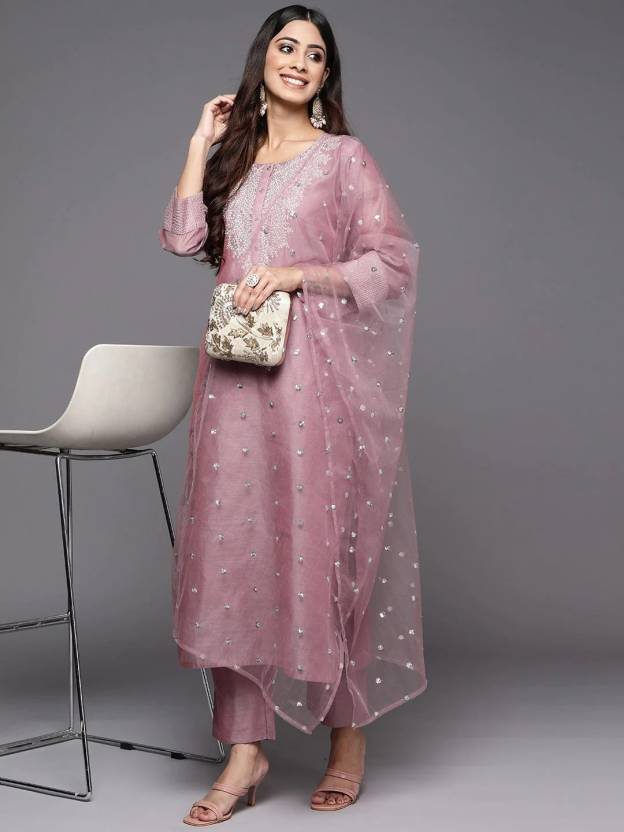 Indyjski projektant kobiet Kurti Salwar Suit Party Wear Bollywood Top Tunika Kurta Spodnie Dupatta Set Dress