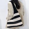 Knitted Shoulder Bags for Women Hollow Woven Crochet Bag Knitting Handbags Large Capacity Shopping Tote