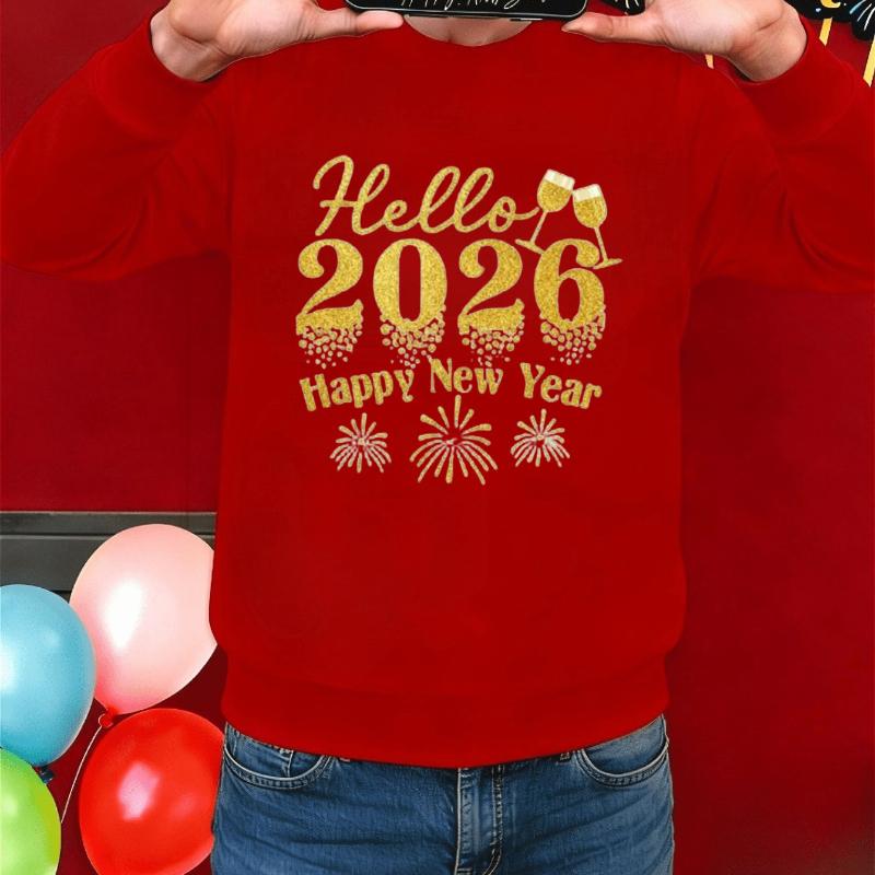 

Свитшот с круглым вырезом 2026, Теплый и Уютный, на каждый день для осени XXL красный