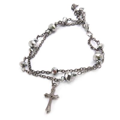 [J8006] - Gray 'Mystical Cross' Designer Bracelet
