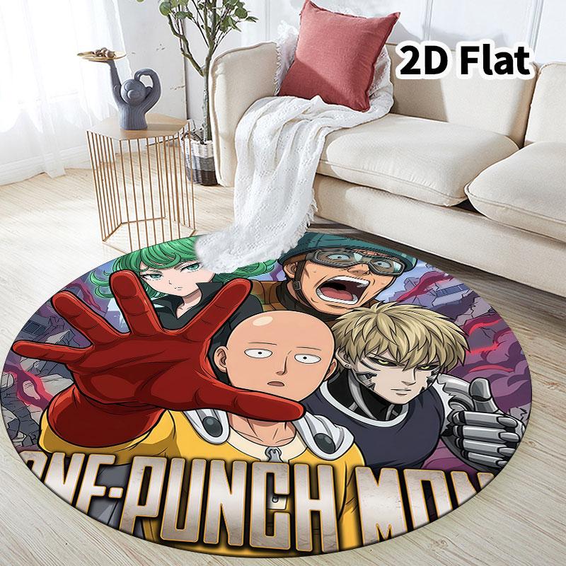 Onepunch Man Round Area Rug Carpet Rug For Living Room Bedroom Sofa Playroom Decor Nonslip Floor Mat