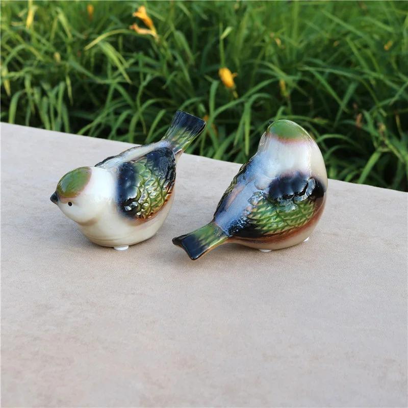 Porcelain Couple Bird Figurine Ceramic Birdie Lovers Miniature Decoration Craft Ornament Valentine's Day Gift for Wedding Favors