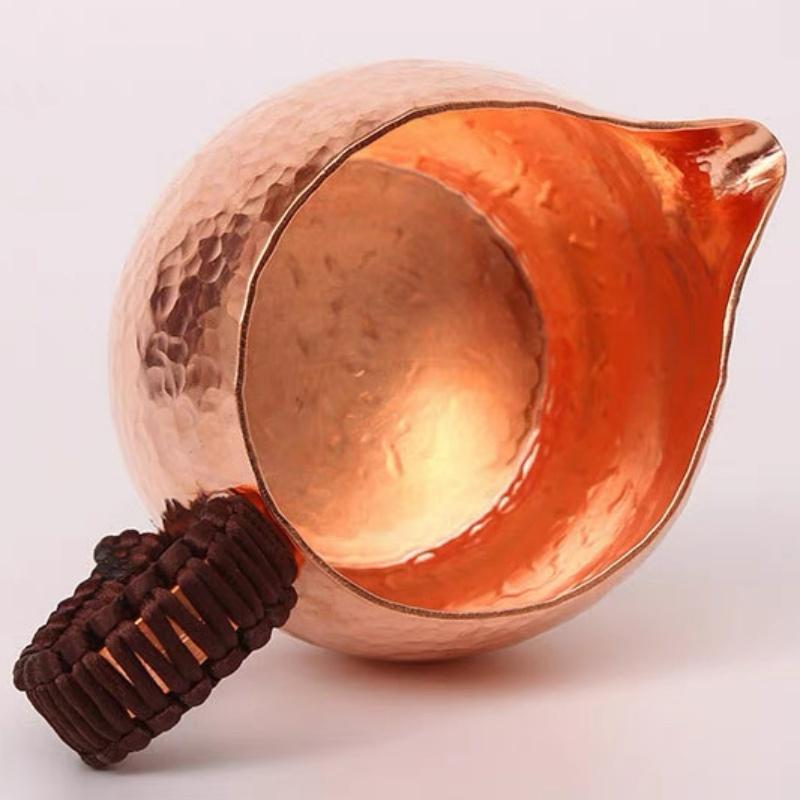 Vintage hrnek na kávu červený čistě měděný šálek, rukojeť s tkaným vzorem zesílený 350 ml hrnek na snídani, ručně vyráběný skleněný pohár na čaj nápojové nádobí nádobí na stůl