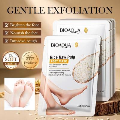 Rice Puree Exfoliating Smooth Foot Mask, Hydrating and Exfoliating