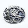 Retro Masonic Plate Buckle: American West-Inspired Fashion Belt