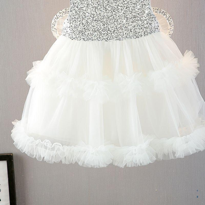 Girl's Summer Sequined Wing Dress Vest Dress Girl's Stylish Princess Dress Sweet Dress