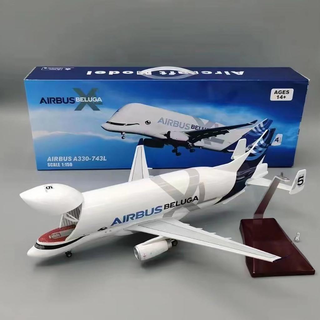 42cm Resina Fundición a Presión 20cm A330 Beluga Airlines Avión 1:Avión a Reacción Escala 1:50 Bahía de Carga Abrible Modelo de Aeronave Colección para el Hogar