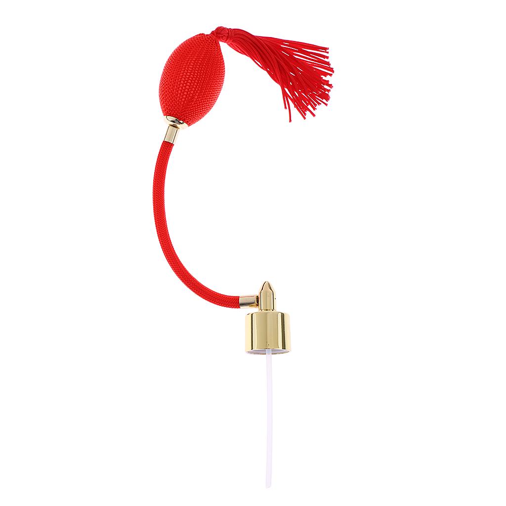 Vintage Perfume Bottle Tube with Spray Atomizer Bulb 18mm White