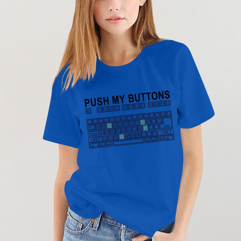 Women Girls Plus Size Print Tees Shirt Short Sleeve T Shirt Blouse Tops
