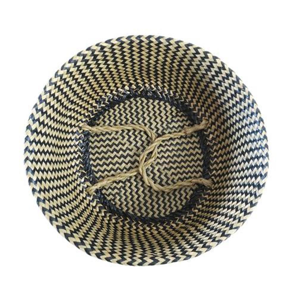 Nordic Foldable Seagrass Storage Basket Patchwork Seagrass Garden Flower Pot Planter Laundry Basket